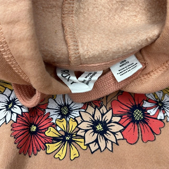 Roxy Pullover Floral Graphic Hoodie Sweatshirt Size L - Picture 8 of 10